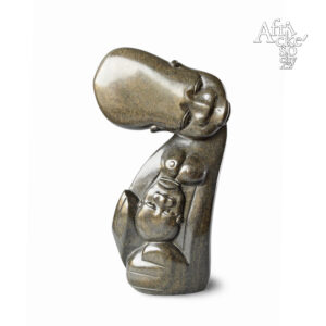 Skulptur von Last Mahwahwa: Mutter und Kind | Steinskulpturen online kaufen